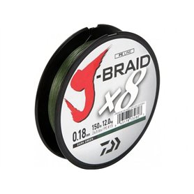 Daiwa J-Braid 8 Braid 150m Vert foncé - Ligne de pêche tressée - Vert Foncé