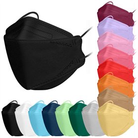 TubeRoo FFP2 Lot de 5 masques noirs en forme de poisson