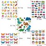120pcs Grands Dinosaure Papillon Transfert Thermique Patchs à Repasser Enfants, Ouceanwin Motif Hibou Patchs de Voiture Autocoll