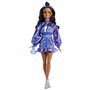 Barbie - Poupée Deluxe Style - Haut et jupe bleu métallisé - Brune - Barbie - JFP42