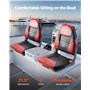 chaise de bateau de pêche pliable avec coussin en éponge épais et cuir PVC imperméable