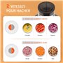 Bear 2L+1.8L Hachoir Électrique En Acier Inox, 600w 2 Vitesses, 4 Lames En Acier Inoxydable, Coupe Julienne Dans Un Récipient En