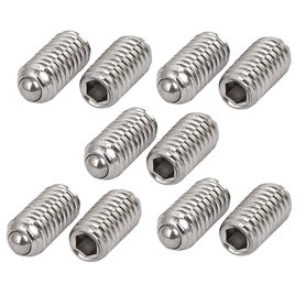 sourcing map M4x8mm 304 acier inoxydable vis à ressort prise hexagonal Vis sans tête à bille 10pcs