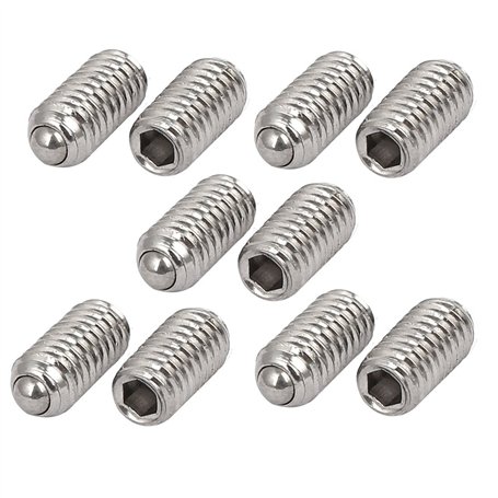 sourcing map M4x8mm 304 acier inoxydable vis à ressort prise hexagonal Vis sans tête à bille 10pcs