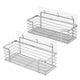 Oriware Adhésif Transparent pour Panier de Douche et Etagère de Salle de Bain et Porte-rouleau de Cuisine avec Etagère [2 Pièces