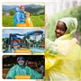 Xrkuu 6 Pièces poncho pluie, Manteaux de poncho pluie imperméable Emballés dans une Boule Porte-clés avec Crochet, Poncho de Plu