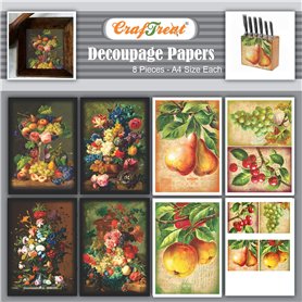 Craftreat Lot de 8 feuilles de papier à découpage pour travaux manuels Motif fleurs et fleurs Peintes pour bouquets et fruits –