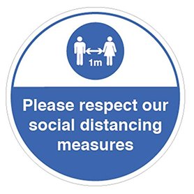 Veuillez respecter les mesures de distance sociale (1 mètre de distance sociale). Graphique au sol de 400 mm de diamètre.