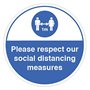 Veuillez respecter les mesures de distance sociale (1 mètre de distance sociale). Graphique au sol de 400 mm de diamètre.