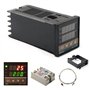 Auveach Régulateur de température Thermostat PID REX-C100 Numérique 110-240V 220V AC Capteur SSR K max.40A