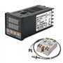 Auveach Régulateur de température Thermostat PID REX-C100 Numérique 110-240V 220V AC Capteur SSR K max.40A