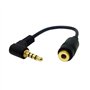 HDMIHOME Câble d'extension audio stéréo mâle vers femelle à angle droit 3,5 mm 3 pôles 10 cm Noir