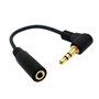 HDMIHOME Câble d'extension audio stéréo mâle vers femelle à angle droit 3,5 mm 3 pôles 10 cm Noir