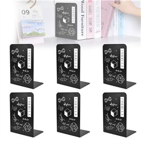 LPAMABA 3 Paires Serre Livre en Métal Cale Livre Etagere Bloc Livre Anti-Rayures et Antidérapan Rangement Livre Presse Livre en