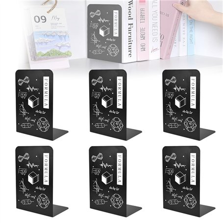 LPAMABA 3 Paires Serre Livre en Métal Cale Livre Etagere Bloc Livre Anti-Rayures et Antidérapan Rangement Livre Presse Livre en
