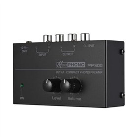 szlsl88 Préampli PP500 Interface phonographe portable Home Audio Stéréo Métal Contrôle électronique du volume Platine disque ave