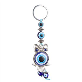 Oeil du Mal Bleu Hibou Porte-clés Porte-clés Tenture Murale Ornement Turc amulette en Verre Charme Pendentif bénédiction Crafts