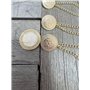 Lot de 3 paires de boutons à coudre (18 mm) or brillant avec motif avec chaîne boutons de chaîne fermeture fermeture décorative