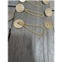 Lot de 3 paires de boutons à coudre (18 mm) or brillant avec motif avec chaîne boutons de chaîne fermeture fermeture décorative