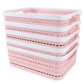 STARVAST Lot de 5 Panier de Rangement en Plastique avec Poignées