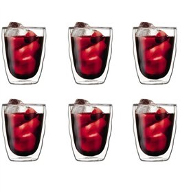 Set 6 verres thermo - BODUM - Pilatus - Double paroi - 0.35 l - Transparent