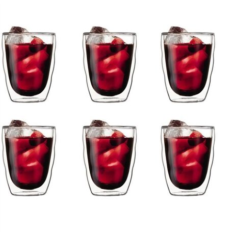 Set 6 verres thermo - BODUM - Pilatus - Double paroi - 0.35 l - Transparent