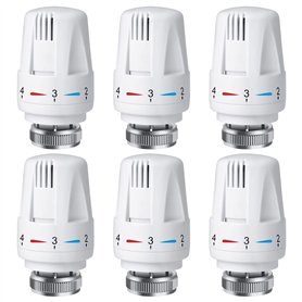 Lot de 6 Têtes Thermostatiques Smart Valve de Radiateur M30 x 1