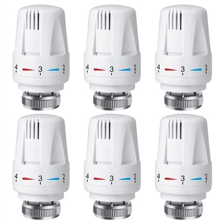 Lot de 6 Têtes Thermostatiques Smart Valve de Radiateur M30 x 1