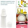 Hehglng Lot de 4 flacons à bille vides rechargeables en plastique avec bille roulante - Blanc - 75 ml