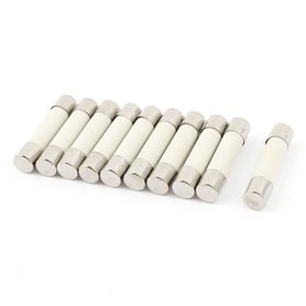 sourcing map 10 Pcs AC 250V 15A 6x30mm Coup Rapide Cylindrique Céramique Tube Fusibles