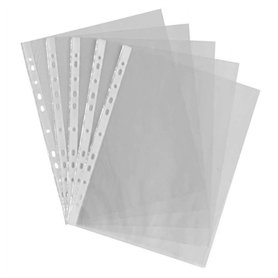 CRYSTAL Pochettes perforées en plastique transparent A4 (254 cm)