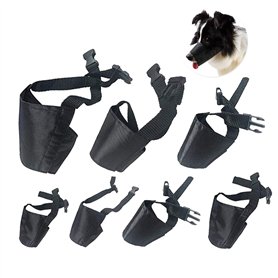 Amacoam Muselière pour Chiens 7 Pièces en Nylon - Sécurité Respirante Réglable pour Petit
