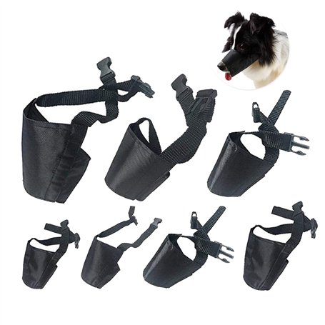 Amacoam Muselière pour Chiens 7 Pièces en Nylon - Sécurité Respirante Réglable pour Petit