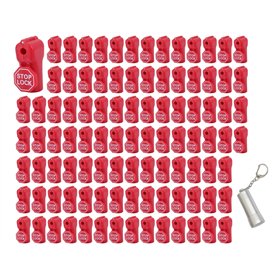Young Wolf Lot de 100 verrous antivol en plastique rouge 6 mm de diamètre(with Unlock Key)