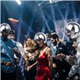 Casque De Boule Disco en Verre Miroir - Avec Visière Rétractable, Casquette De Casque Disco en verre miroir argenté pailleté pou