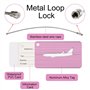 4 Pièces Etiquette Valise, Etiquette Bagage en Aluminium avec Carte pour informations personnelles, Étiquettes à bagages en méta