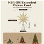 Lewondr Etoile Sapin de Noel Treetop, Cimier Sapin Étoile Treetop Scintillant en Métal, Étoile à 5 Pointes Decoration avec Guirl
