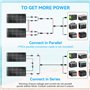 Ecosonique Panneau solaire pliable 300 W DC/QC 3.0 USB-A & USB-C Chargeur de panneau solaire portable avec hub d'alimentation am