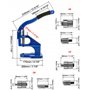 QWORK® Presse a Oeillets, Machine à Poinçonner à Oeillets Presse à Oeillets avec 3 Matrices et 1500 Oeillets, pour Cuir Textile