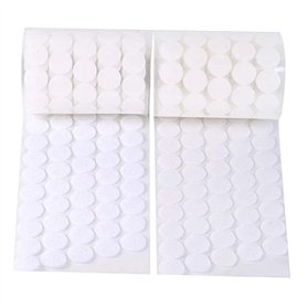 YANGWEN 200 Pièces Autocollantes Crochets et Boucles en Nylon Pastille Adhesive 20mm Diamètre Points Ronds Auto-adhésifs (Blanc)