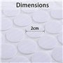 YANGWEN 200 Pièces Autocollantes Crochets et Boucles en Nylon Pastille Adhesive 20mm Diamètre Points Ronds Auto-adhésifs (Blanc)