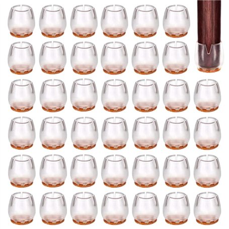 48 Pièces Chaise Casquettes 12mm-17mm Protection Pied de Patin Chaise Silicone Protection Plaquettes de Pieds de Meubles Chaise