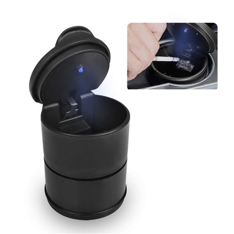 FOCCTS Cendrier voiture Protable LED Auto véhicule avec la lumière LED Cendrier portable chromé Cendrier de poche