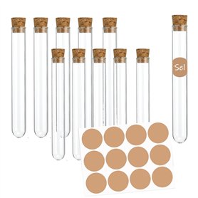 EASYLAVIE Tubes à Essai Plastique 10pcs 16cm Tube à Essai avec Etiquette pour Petit Cadeaux d'invités comme Dragées