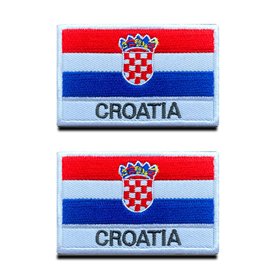 2 Pièces Drapeau du Croatie Les Croates Patch Tactique Militaire Emblème National Applique Crochet et Boucle pour Chapeau Sac à