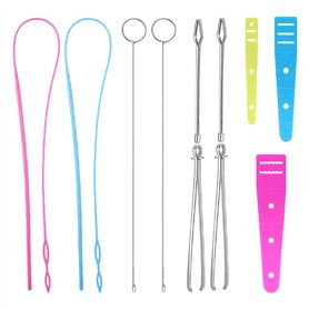 Neikafan 11 Pièces Outil Enfileur d'élastique Métal Enfile Cordon Flexible Boucle Couture d'enfileur Cordon plastique pour Brode
