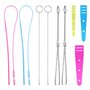 Neikafan 11 Pièces Outil Enfileur d'élastique Métal Enfile Cordon Flexible Boucle Couture d'enfileur Cordon plastique pour Brode