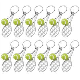 Porte-Clés de Tennis Mini Porte-clés en Métal Porte-clés Raquette de Tennis Créatif Porte-clés Balle de Tennis Porte-clés de Spo