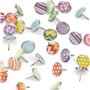 100 Pièces Punaises Rondes, Punaises Décoratives, Mode de Dessin Animé Créatif Punaises pour Cartes Murales, Photos, Outil de Br