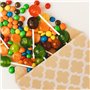 PINGEUI Lot de 150 sachets en papier kraft marron de 18 x 13 cm, 3 designs différents, avec autocollants, sacs à bonbons, sacs c